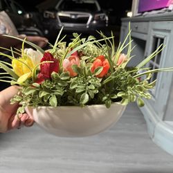 Flower Decor In Ceramic Pot
