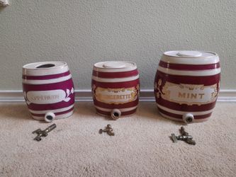 Antique English Beer Syrup Dispensers Set Of 3