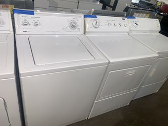 Kenmore top load washer & electric dryer set working perfectly with 4 months warranty