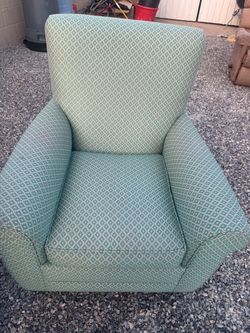 Teal Patterned Upholstered Accent Chair