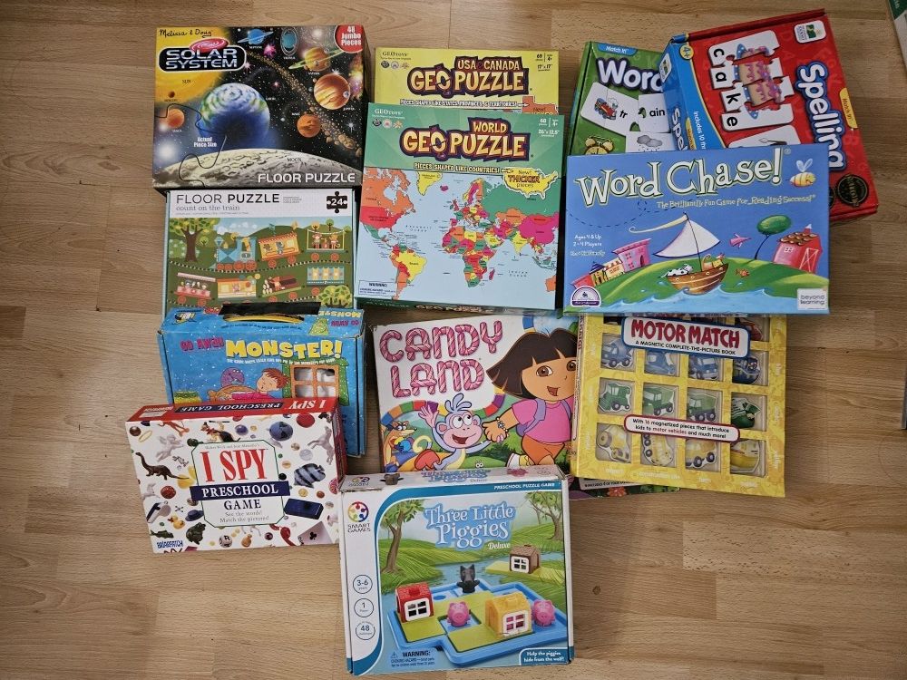 Kid Puzzles & Board Games Age 3+ (See Decription)