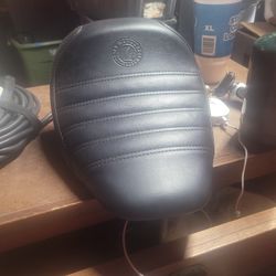 Black Leather Indian Bober Motorcycle Seat