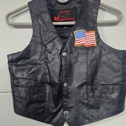 Kids Leather Motorcycle Riding Vest