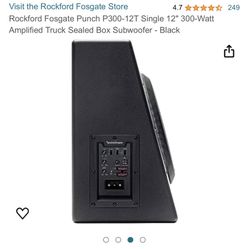 Rockford Fosgate Punch P300-12T Single 12" 300-Watt Amplified Truck Sealed Box Subwoofer - Black