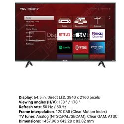 TLC 65 In Smart Tv Used Good Shape 200$