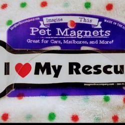 Pet Magnets Dog Bone Shaped Car Magnets: I Love My Rescue NWT