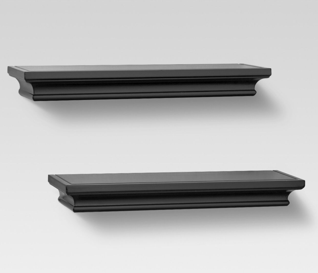 2 Black wall shelves