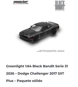 Greenlight 1:64 Black Bandit Dodge Challenger Diecast