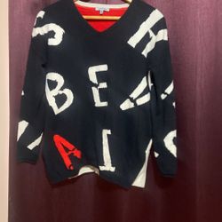 Lisa Todd Black And Cream Sweater 