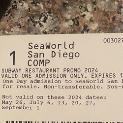 4 SEA WORLD TICKETS