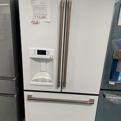 Cafe 2.78 Cu Ft Smart French Door Refrigerator With Hot Water Dispenser In Matte White Fingerprint Resistant Energy Star