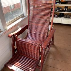 Carved Wooden Lounge Chair 