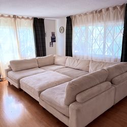 Cream modular sectional sofa, under 2 years old