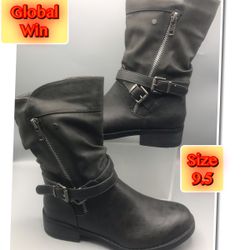 Global Win Women’s Fashion Boots Black 9.5