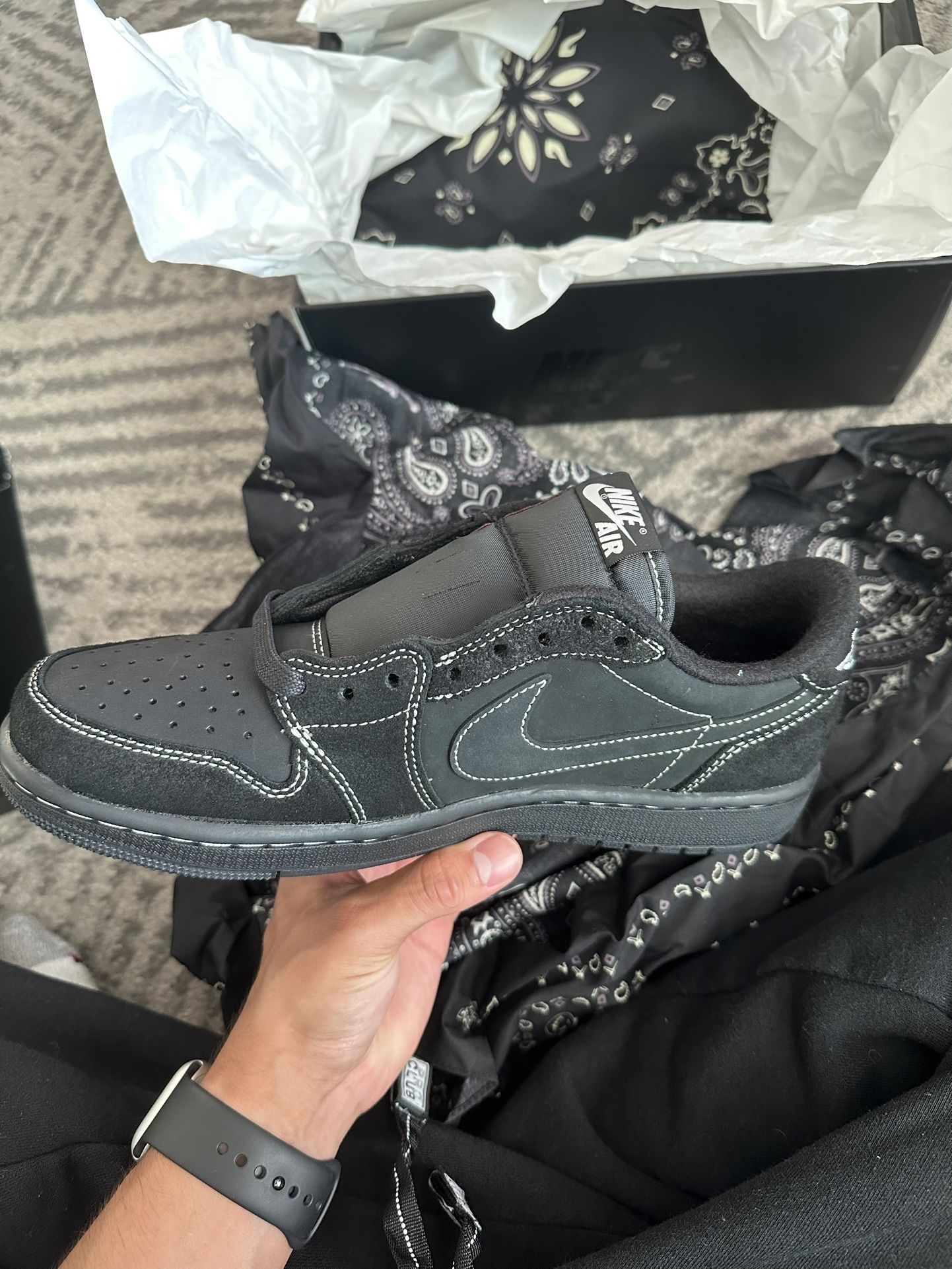 Travis Scott Air Jordan 1 Low Black Phantoms