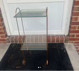 Vintage Gold & Glass 2-Tier Shelf
