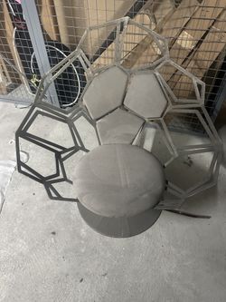 Pair Of Steel Designer Chairs.