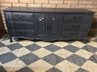 French Provincial dark gray bedroom set