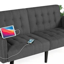 TYBOATLE 65“ Convertible Futon Sofa Bed w/ 2 USB