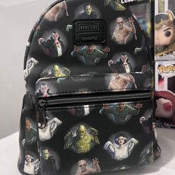 Loungefly Universal Monsters Characters Mini Backpack Faux Leather 2024