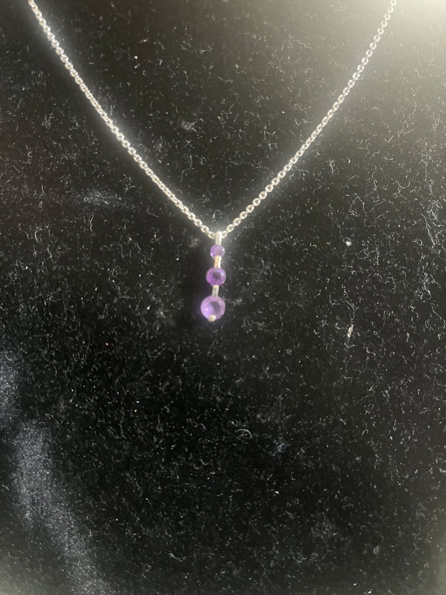 Cadena De Plata 925. Dije De Oro 14k Oro Boanco Con Amatista