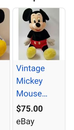 Vintage Mickey Mouse Plush 