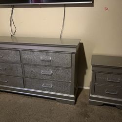 Grey Dresser Matching Set 2 Piece 