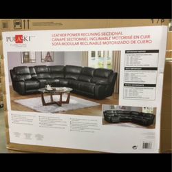 Pulaski leather power reclining sectional