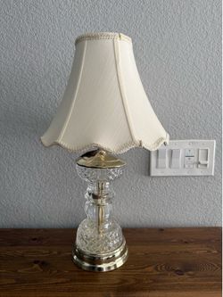 Vintage Crystal and Brass Lamp