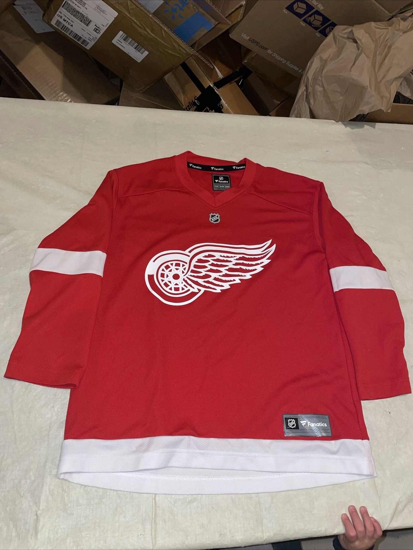Youth L/xl Detroit Red Wings Jersey Clean Detroit Red Wings Fanatics NHL