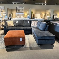 Blue 2pc Sectional Couch 