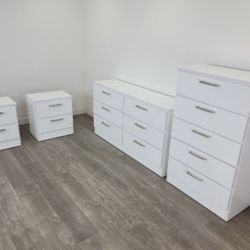 Dresser, Chest And 2 Nightstands - Cómoda, Gavetero Y 2 Mesitas De Noche 