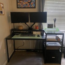 Computer Desk w/ Hutch, Shelves and File Drawer 
