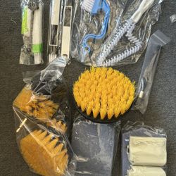 HOYIN 17PCS Drill Brush Power Scrubber Kit - Nylon Yellow Stiff), Wire Brushes (Steel