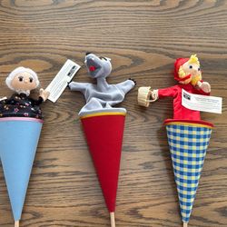 Vintage Moravian Toys Little Red Riding Hood Puppets
