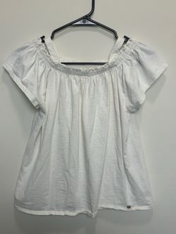 White Off-Shoulder Short Sleeve Top Matilda Jane