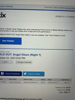 Angel Olsen - Night 1 Revolution Hall 