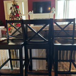 Black Wooden Bar Stools
