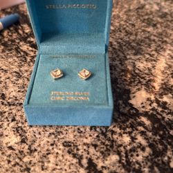 Sterling Silver Cupid Zirconia Earrings