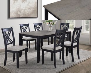 CHARCOAL/ LIGHT GRAY TWO TONED DINING SET