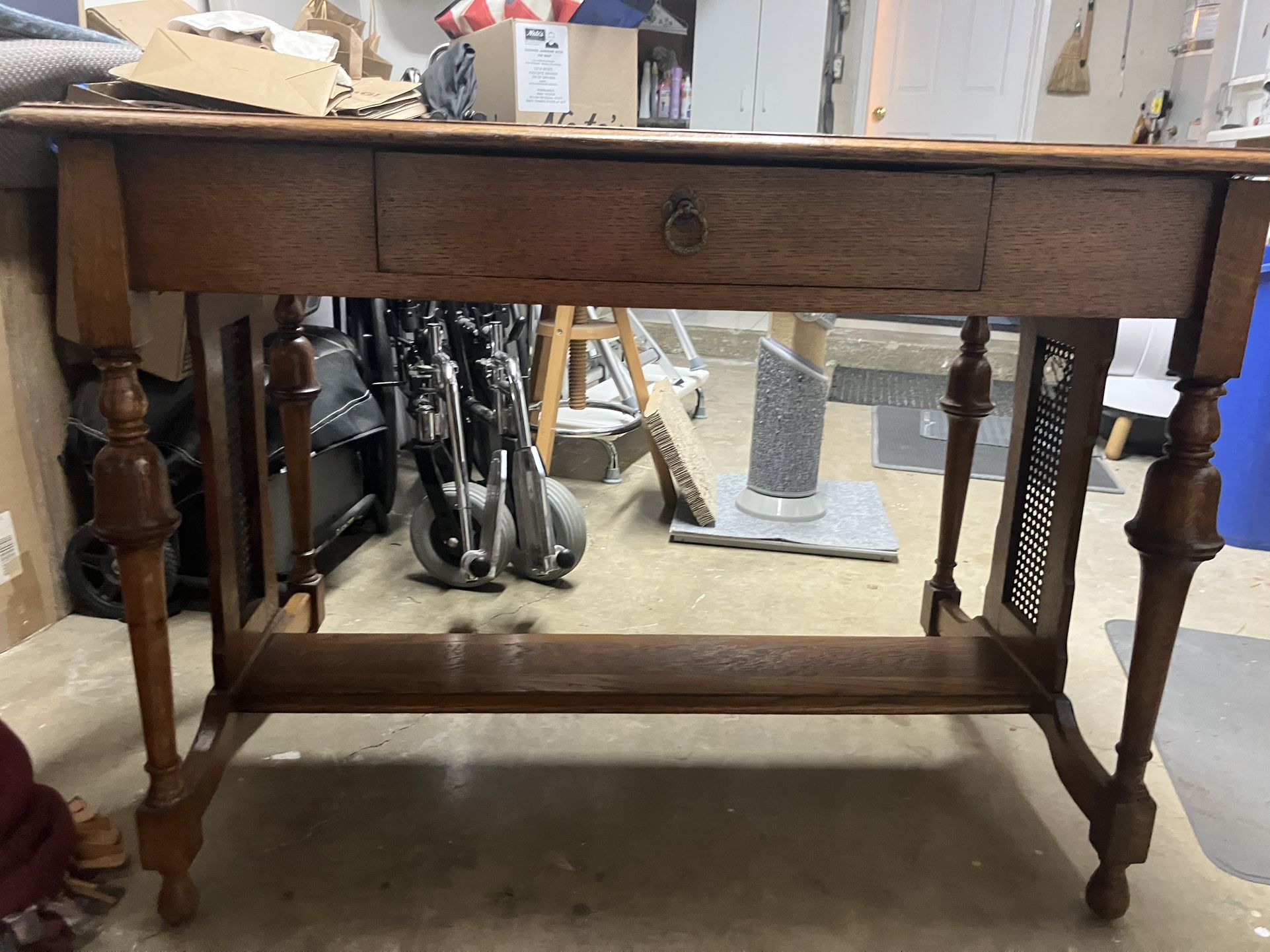 Solid Oak Antique Library Table