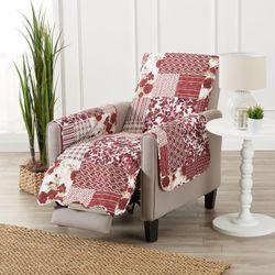 Great Bay Home Reversible Patchwork Recliner Chair Cover - Washable Slipcover Furniture Protector With Elastic Straps - Couch Cover For Dogs, Kids
