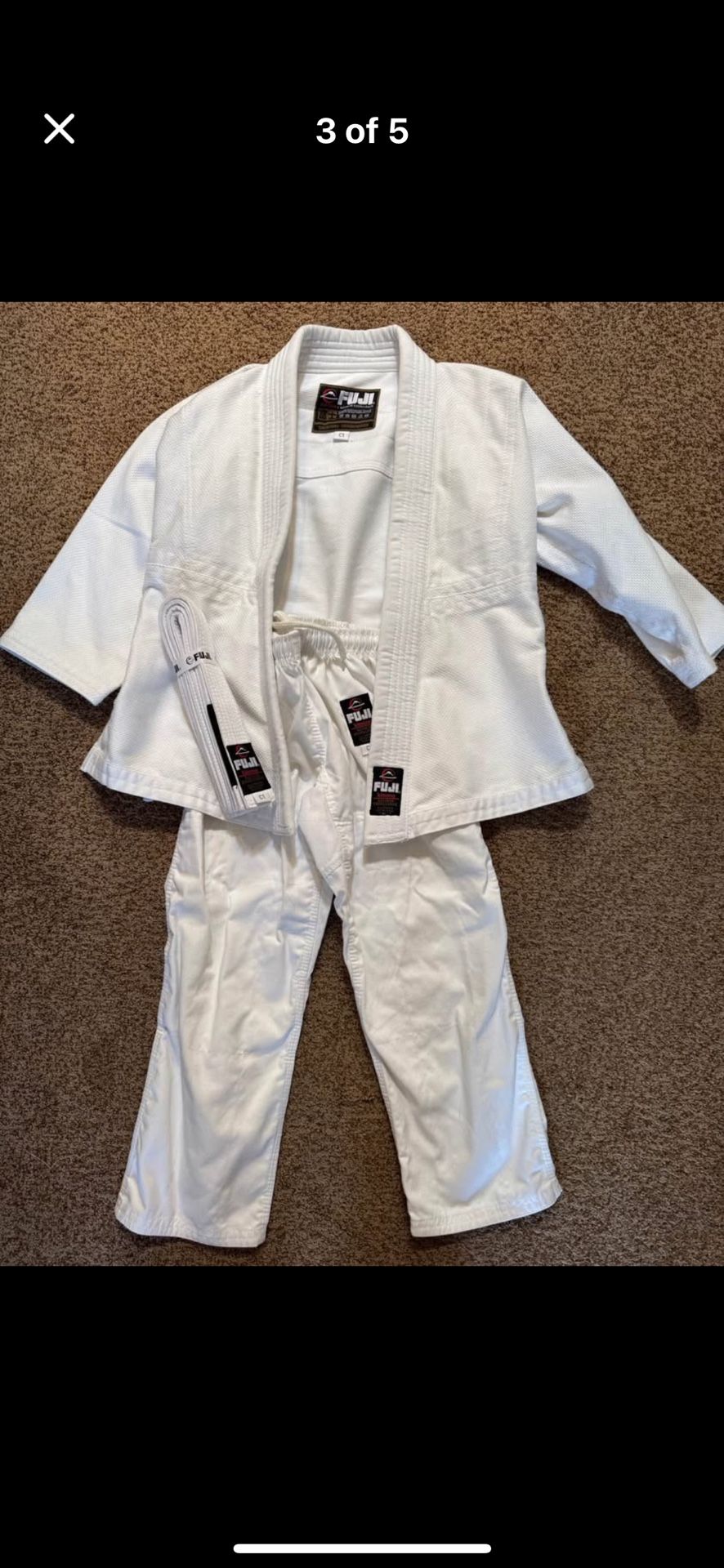 FUJI Brazilian Jiu-Jitsu Gis – White & Black (Both Size C1 For Kids)