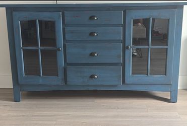 Blue Accent Farmhouse Dresser
