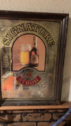 Vintage STROHS Mirror 1980's The Stroud Brewery Co