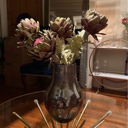 West Elm Vase And Artichoke Flowers 