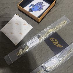 Gold Plated Chain And Bracelet Set 