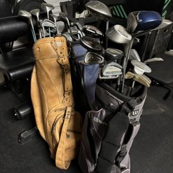 Golf clubs and bags