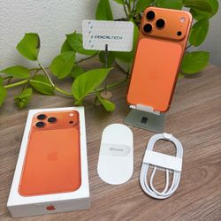 New iPhone 17 Pro Max 256gb Unlocked 100% 🔋Health Cosmic Orange Open-box #0582
