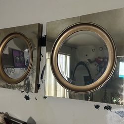 20” Vintage Square/round Gold Wall Mirrors